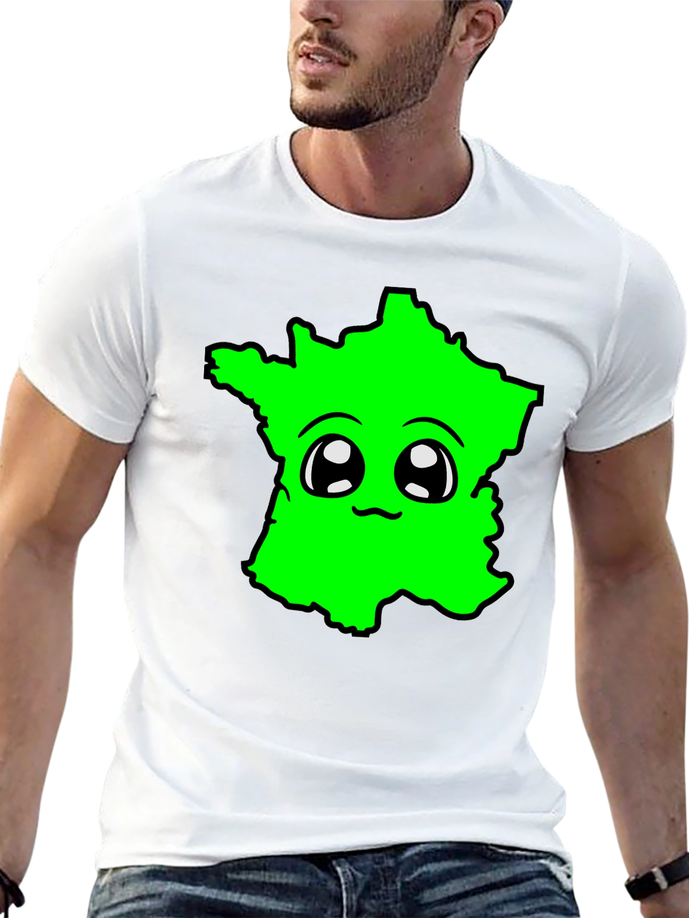 Kawaii France Map T-Shirt - Fun & Unique Design