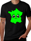 Kawaii France Map T-Shirt - Fun & Unique Design