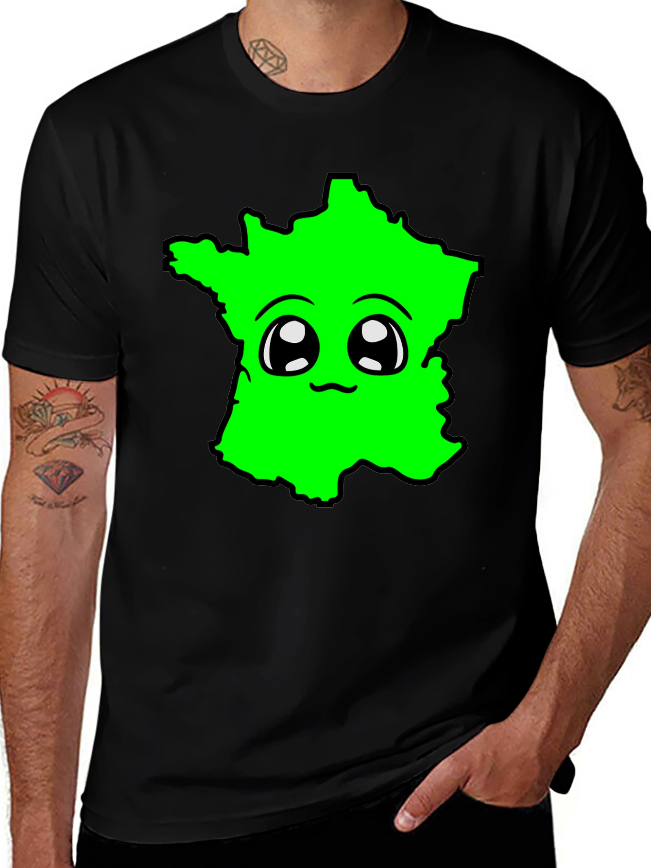 Kawaii France Map T-Shirt - Fun & Unique Design