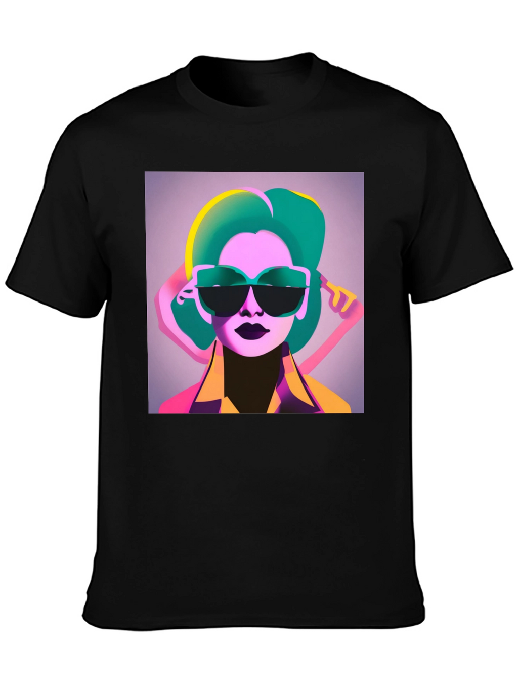 Retro Style Graphic Tee - Cool Woman with Sunglasses