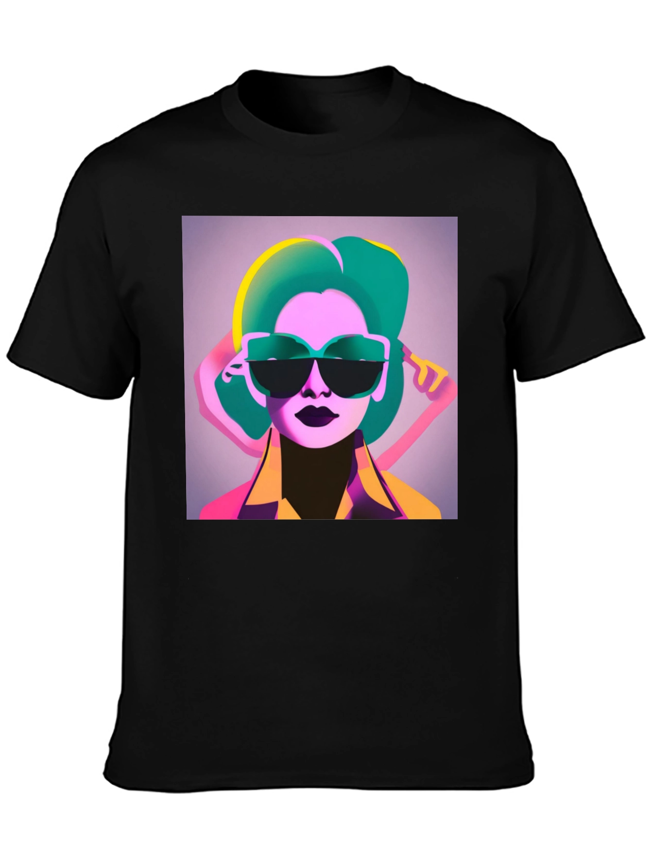 Retro Style Graphic Tee - Cool Woman with Sunglasses