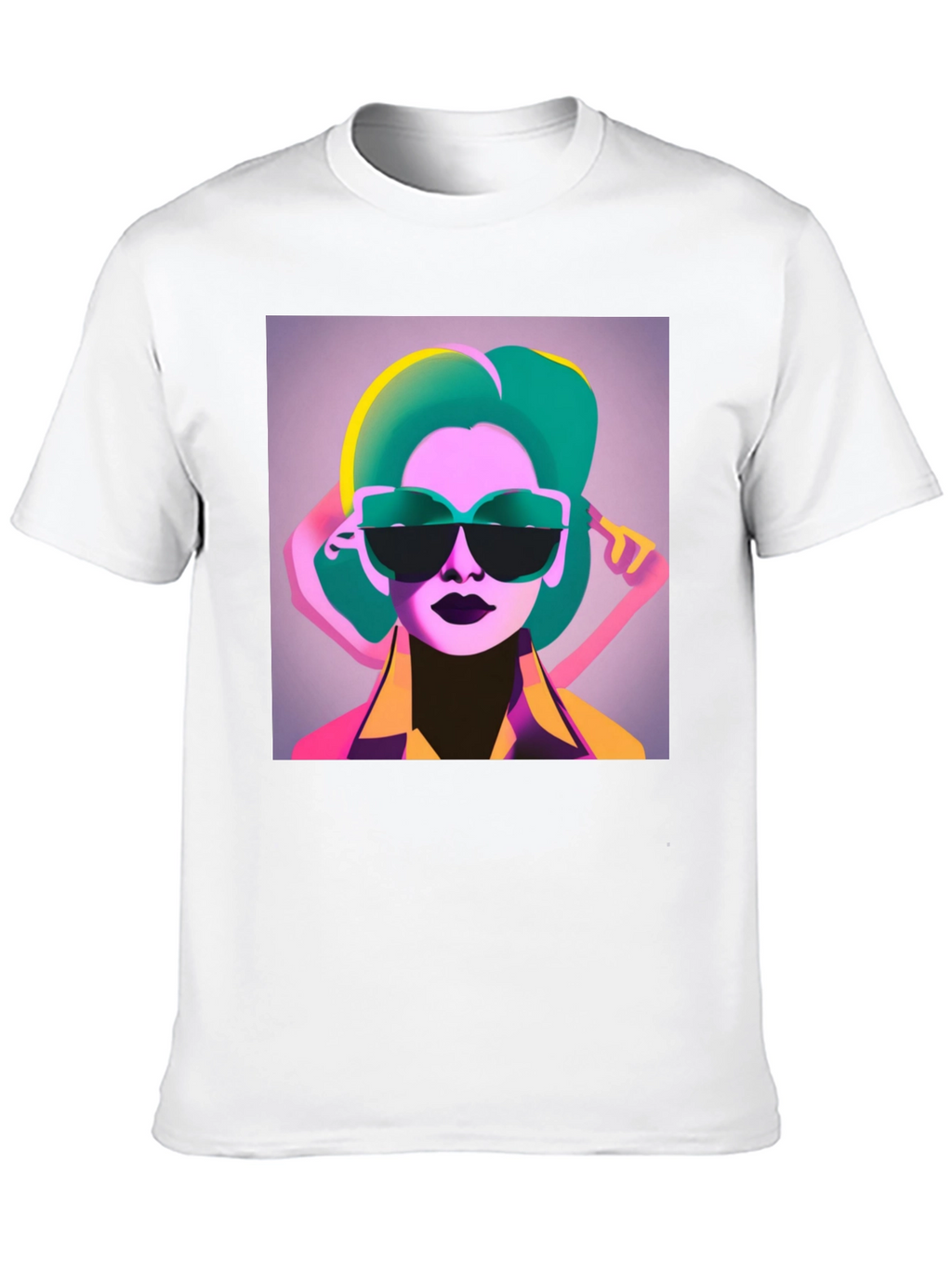 Retro Style Graphic Tee - Cool Woman with Sunglasses