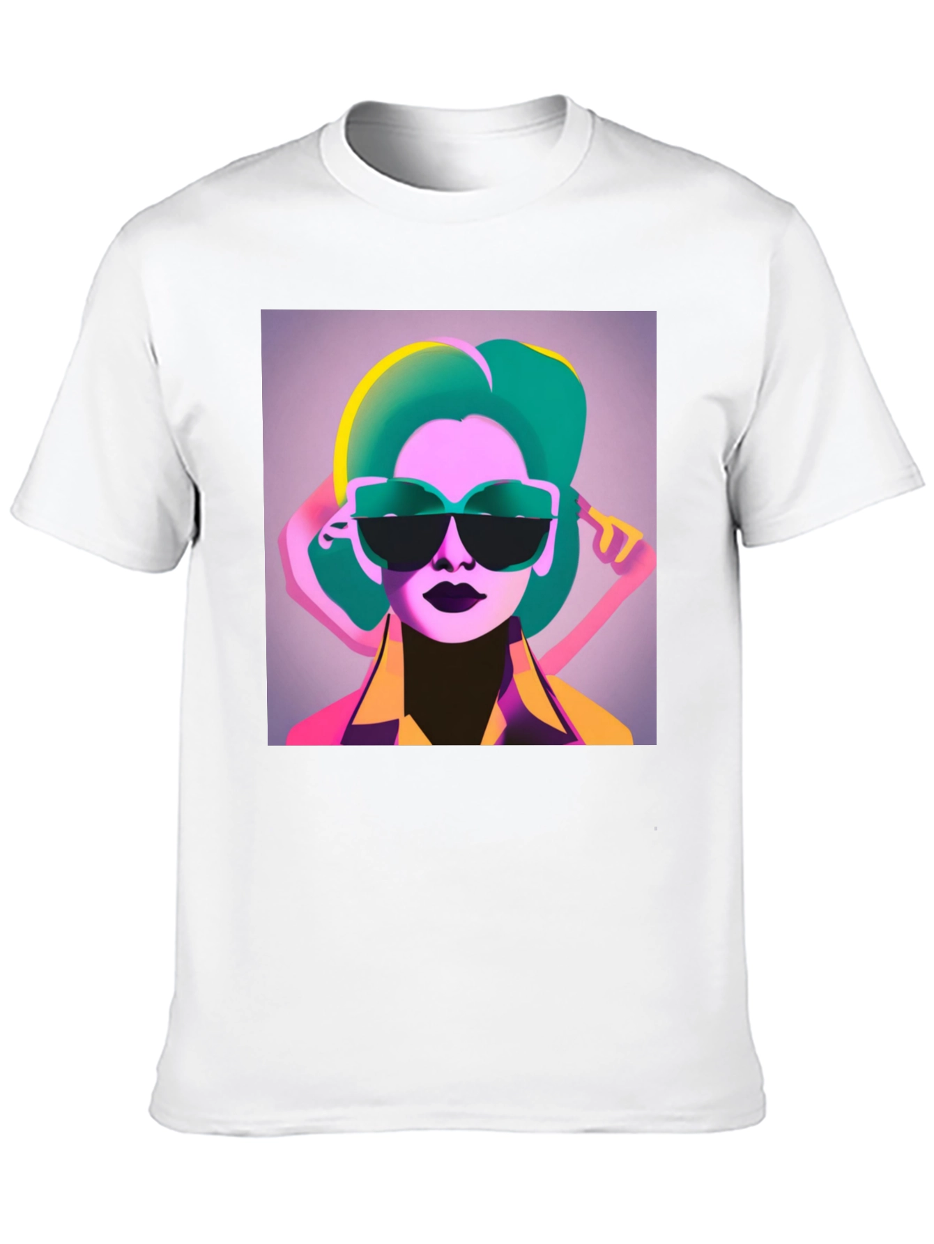 Retro Style Graphic Tee - Cool Woman with Sunglasses