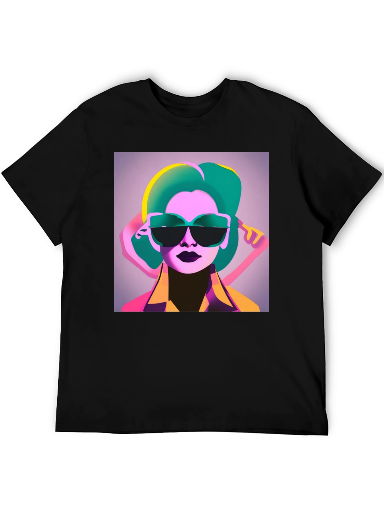 Retro Style Graphic Tee - Cool Woman with Sunglasses