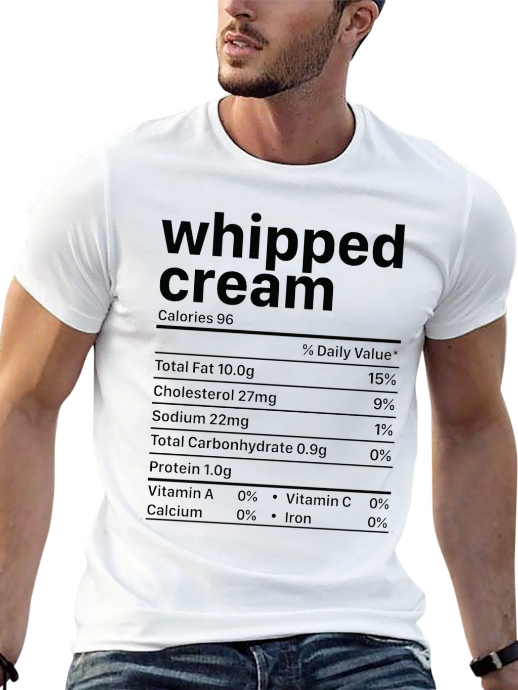 Whipped Cream Nutrition Facts Graphic T-Shirt