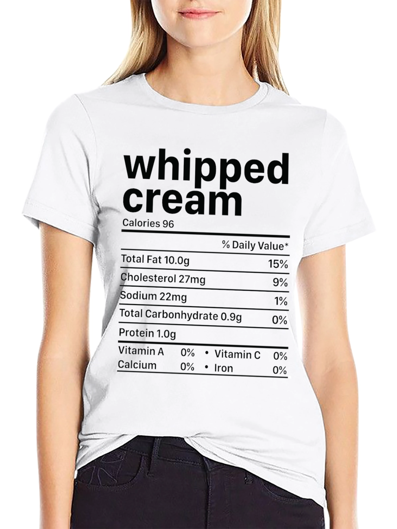 Whipped Cream Nutrition Facts Graphic T-Shirt