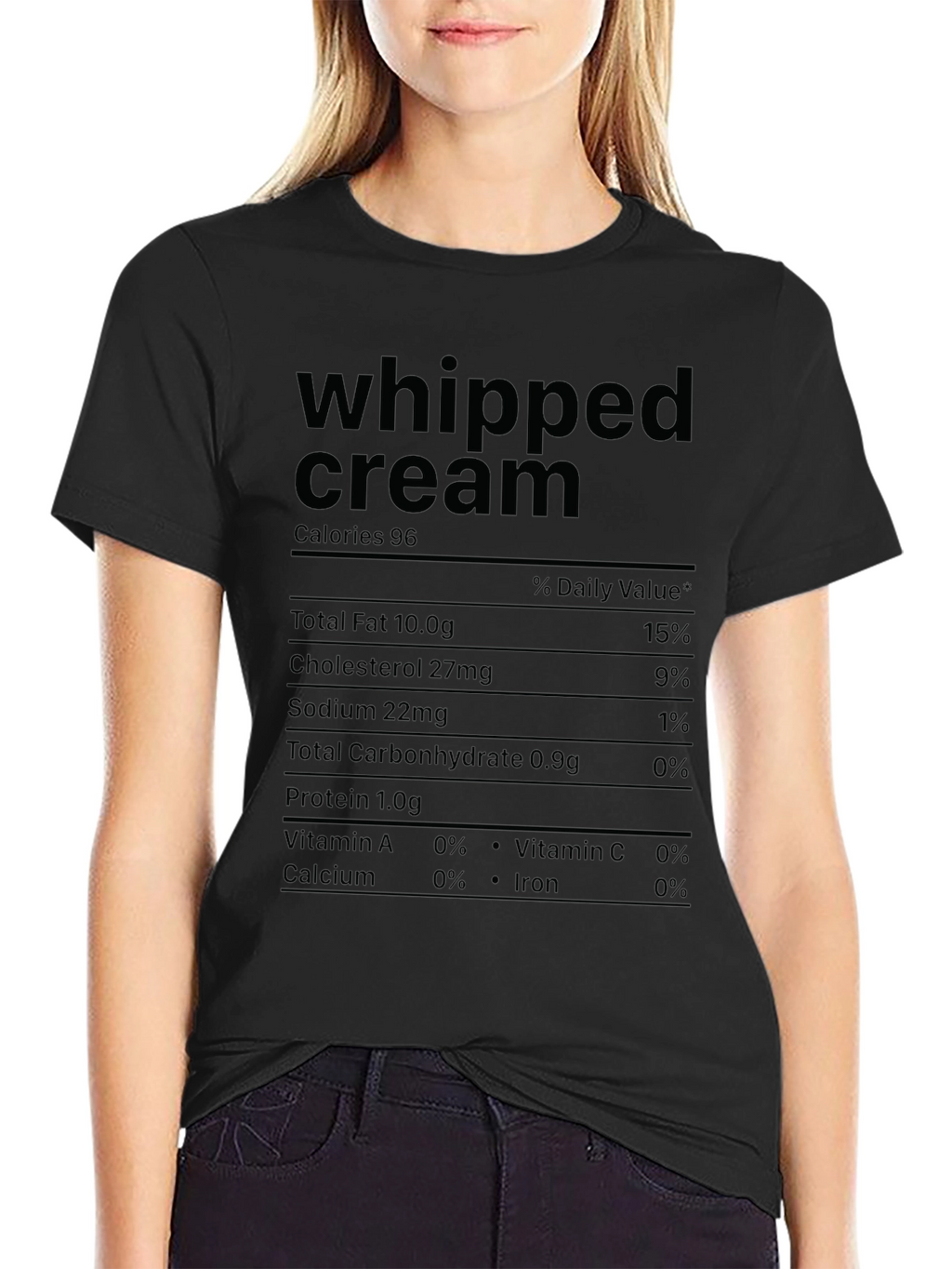 Whipped Cream Nutrition Facts Graphic T-Shirt
