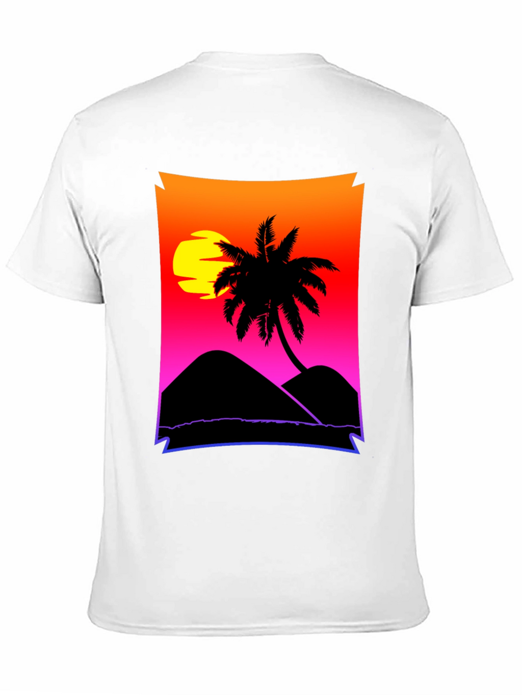 Sunset Beach Palm Tree Graphic Tee