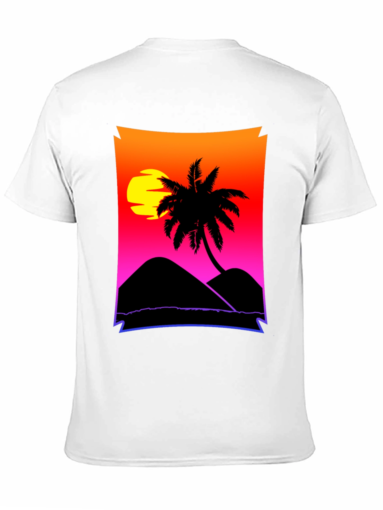 Sunset Beach Palm Tree Graphic Tee
