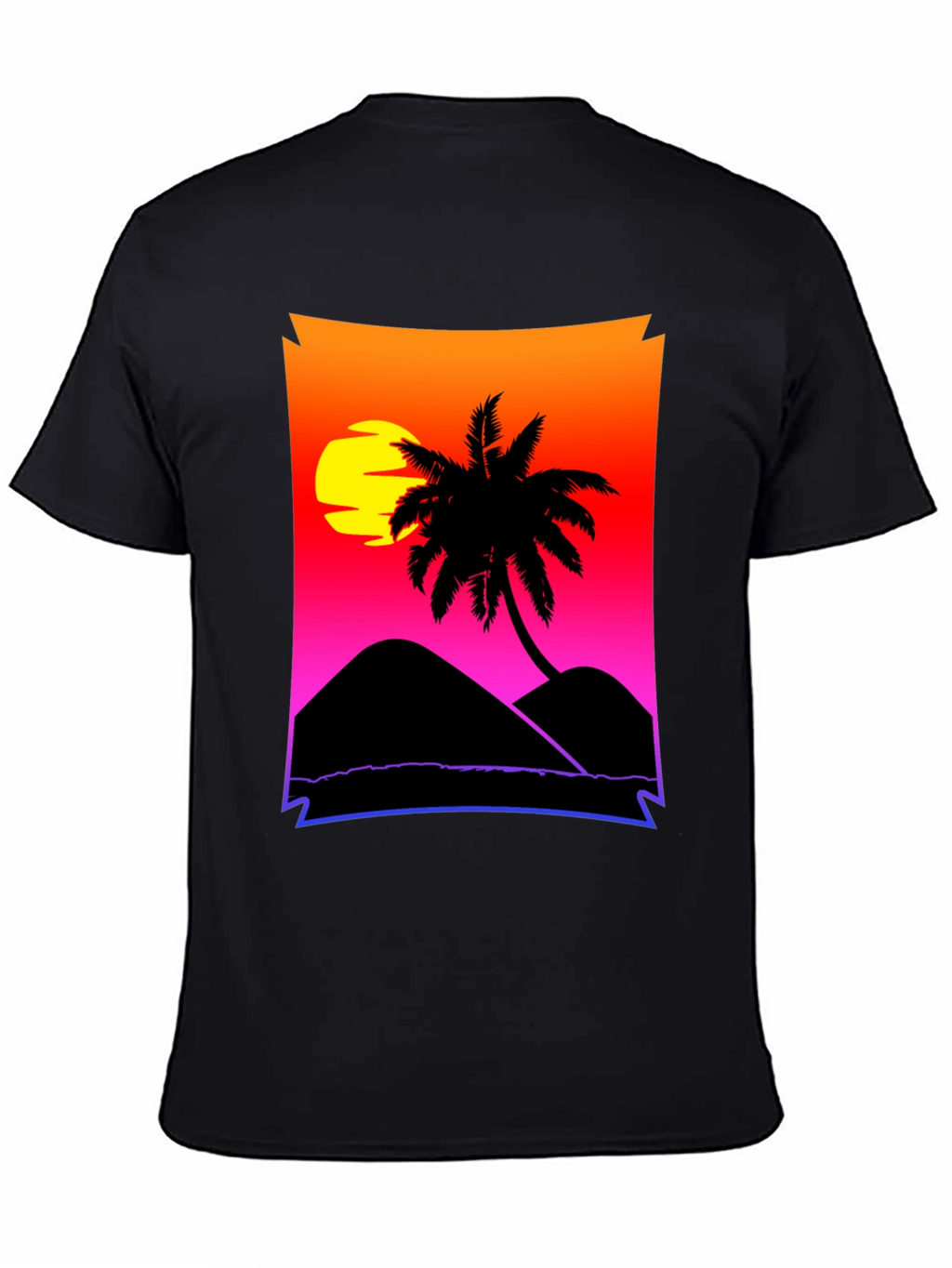 Sunset Beach Palm Tree Graphic Tee