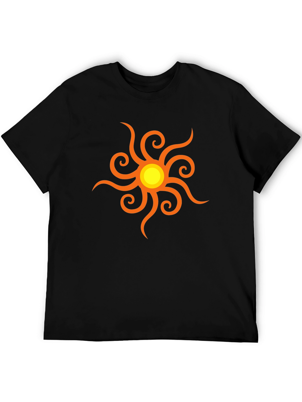 Black T-Shirt with Sun Graphic