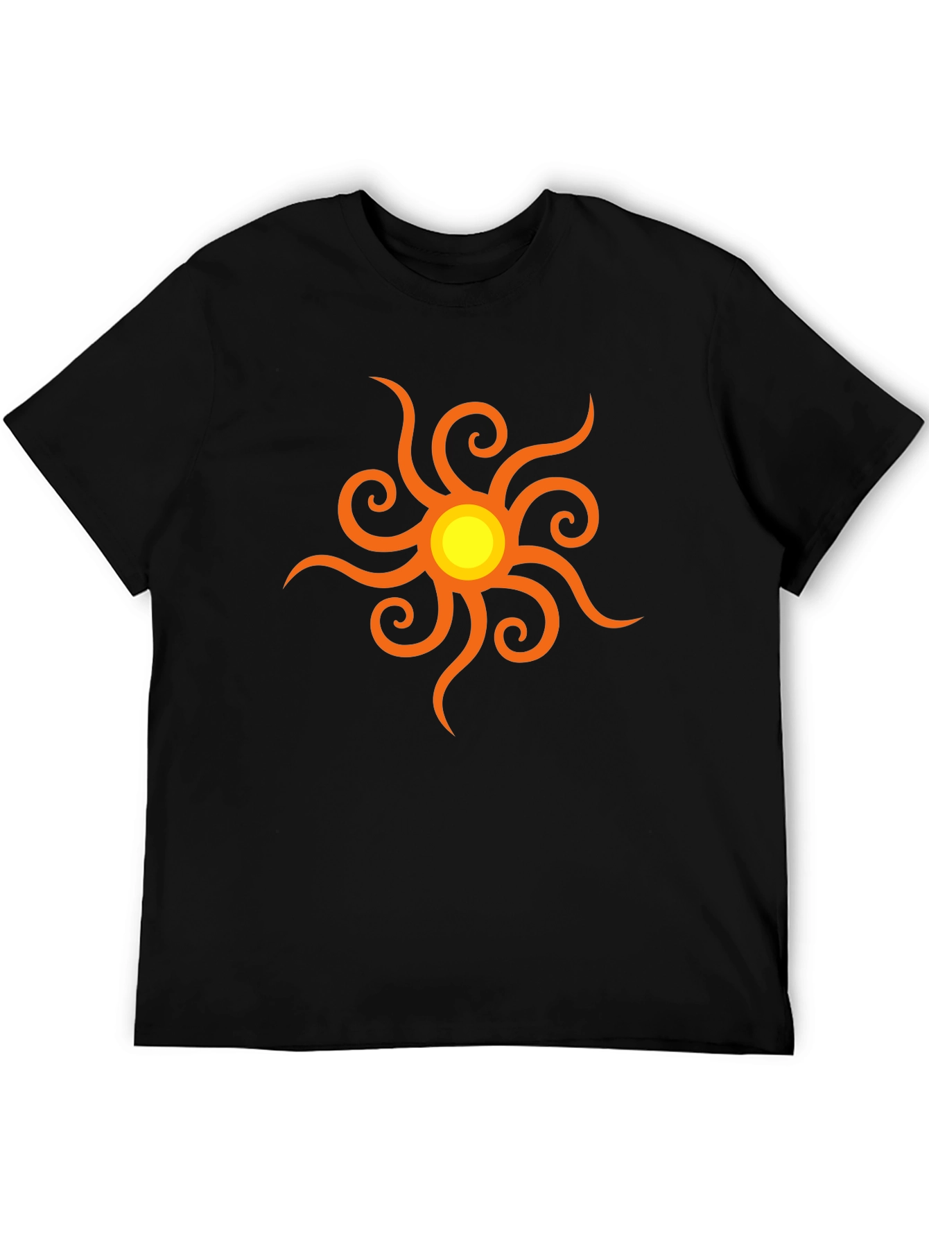 Black T-Shirt with Sun Graphic