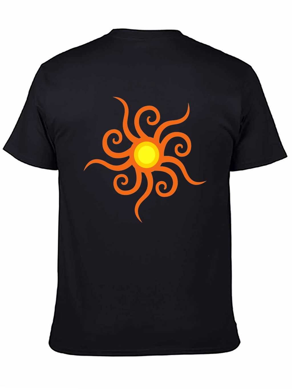 Black T-Shirt with Sun Graphic