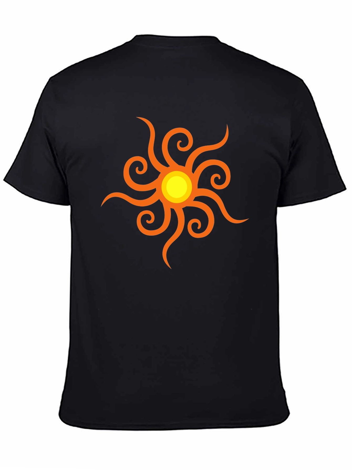 Black T-Shirt with Sun Graphic