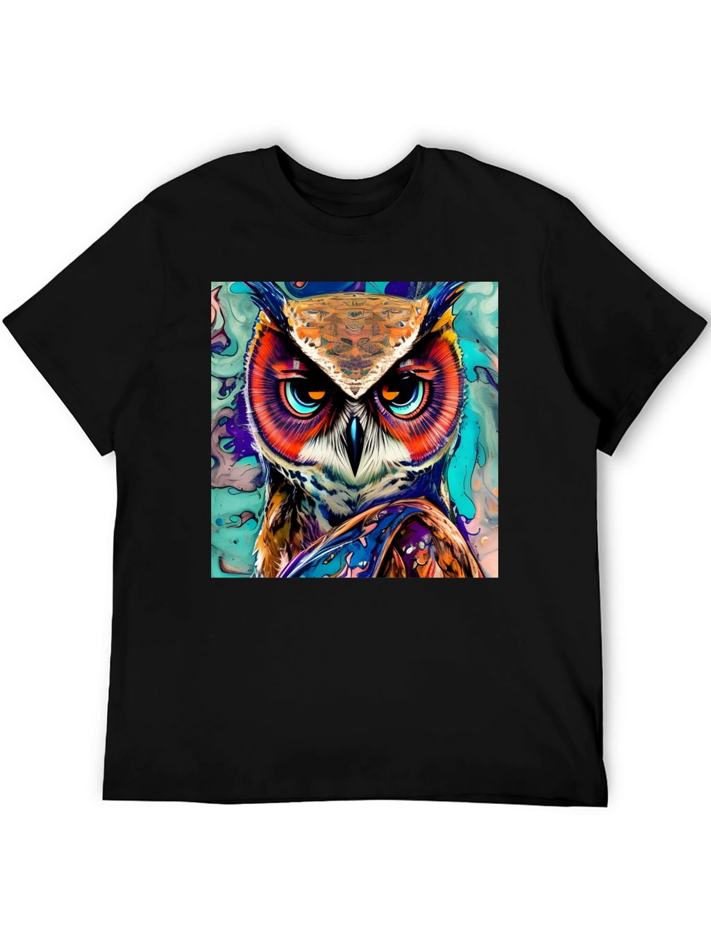 Owl Art Graphic Print T-Shirt