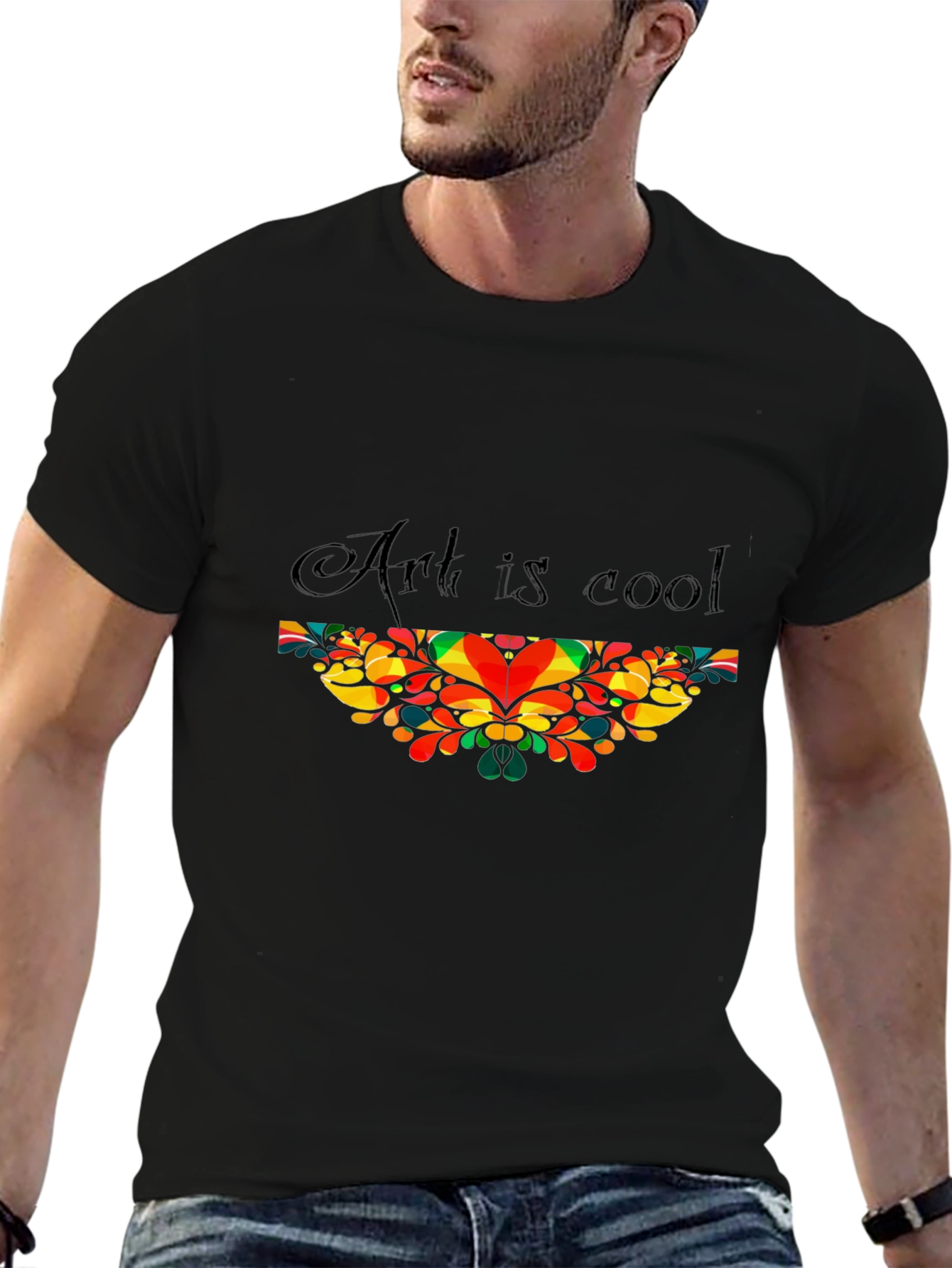 Art is Cool Graphic T-Shirt - Black