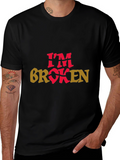 Im Broken Graphic Tee - Black Crew Neck T-Shirt