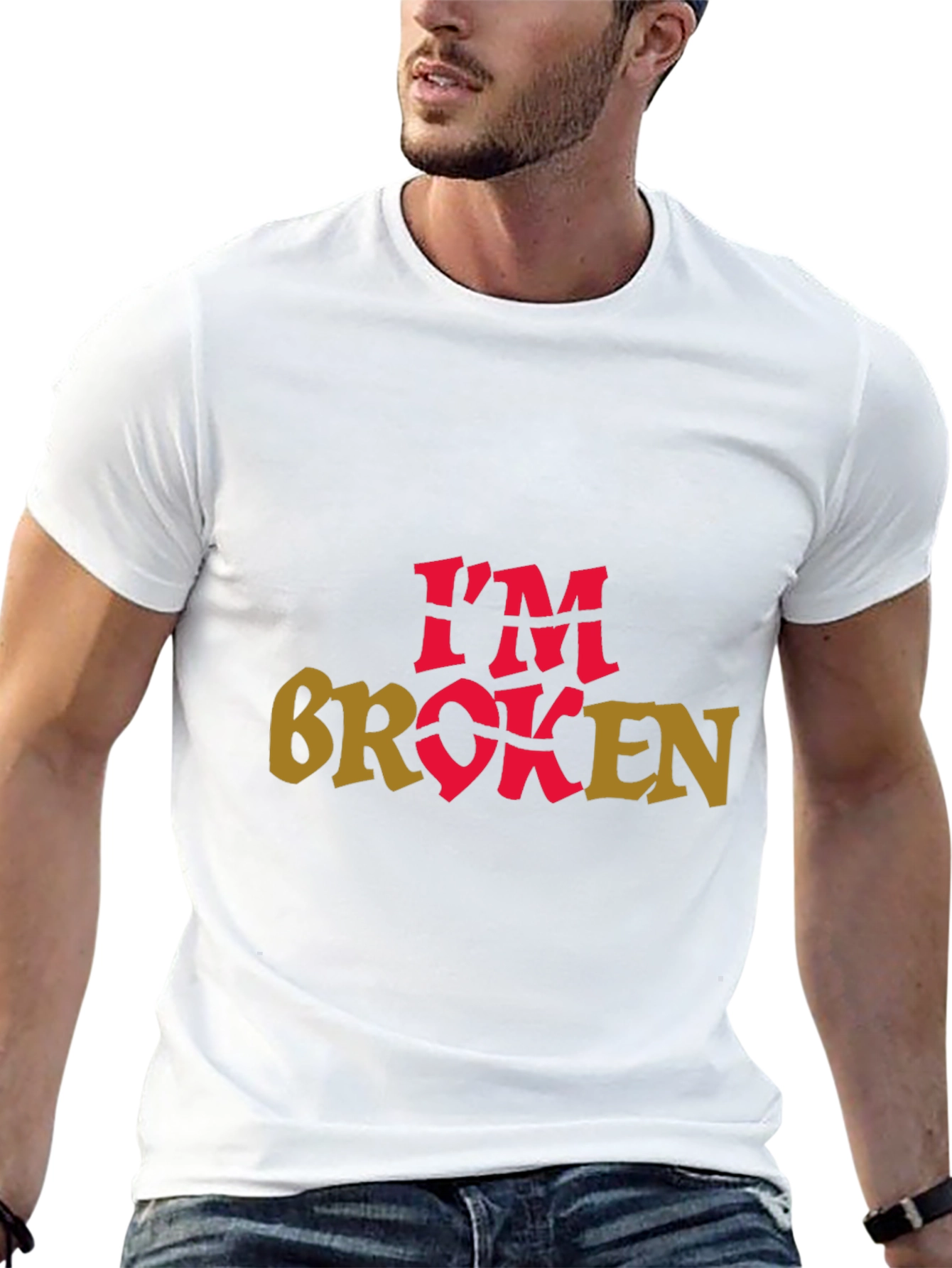 Im Broken Graphic Tee - Black Crew Neck T-Shirt