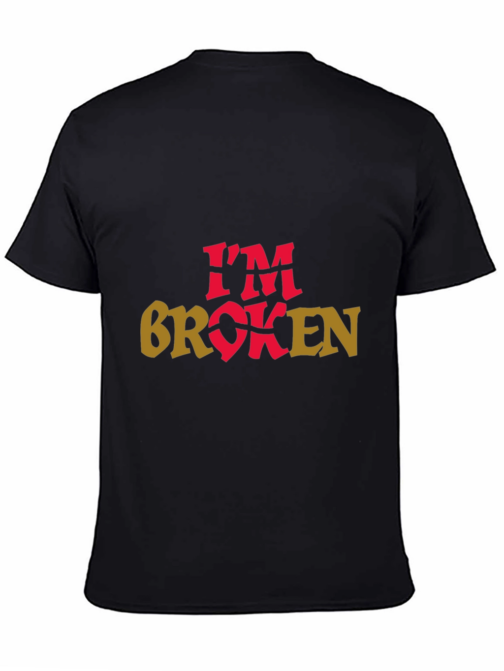 Im Broken Graphic Tee - Black Crew Neck T-Shirt