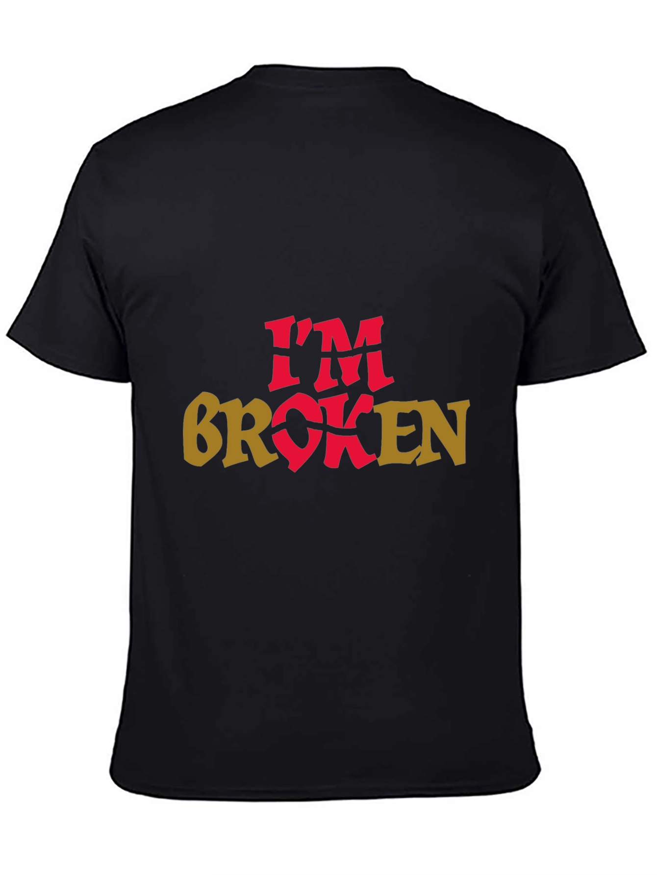 Im Broken Graphic Tee - Black Crew Neck T-Shirt