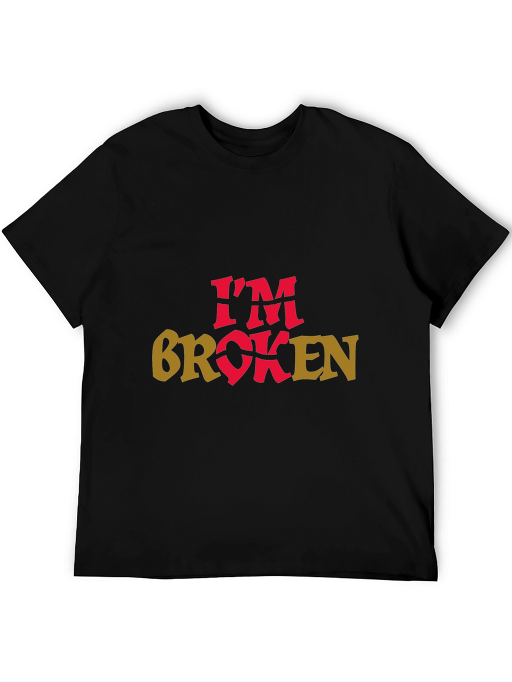 Im Broken Graphic Tee - Black Crew Neck T-Shirt