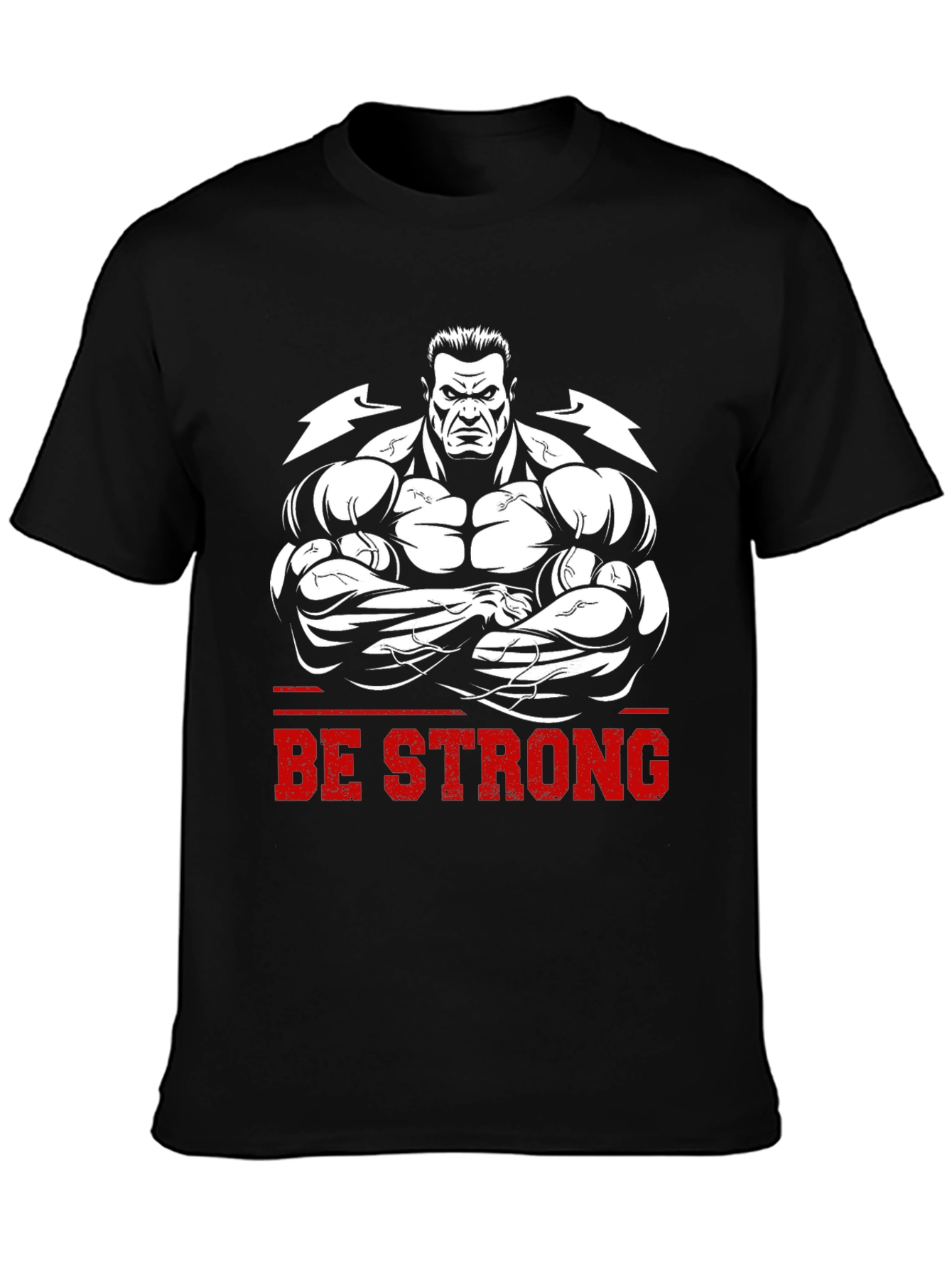 Be Strong Graphic Tee - Bodybuilder Design