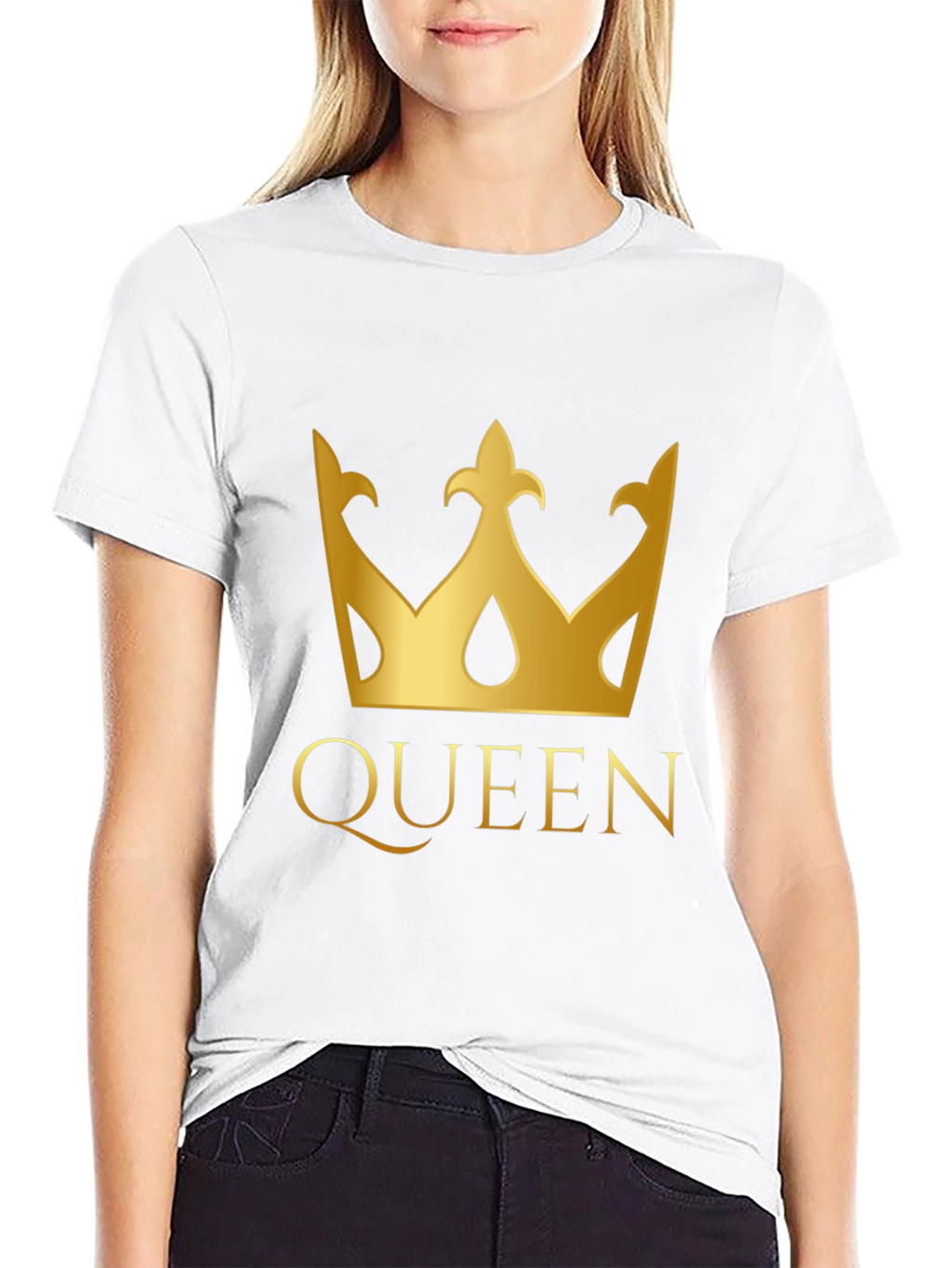 Queen Crown Graphic T-Shirt - Black