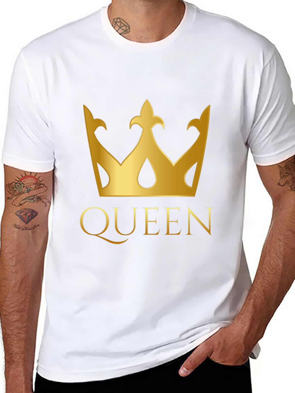 Queen Crown Graphic T-Shirt - Black