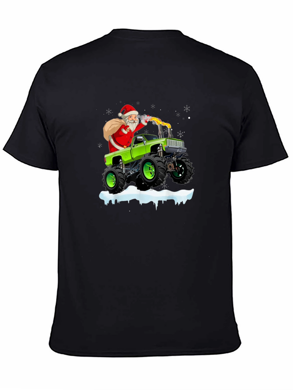 Santa Monster Truck Christmas Graphic Tee