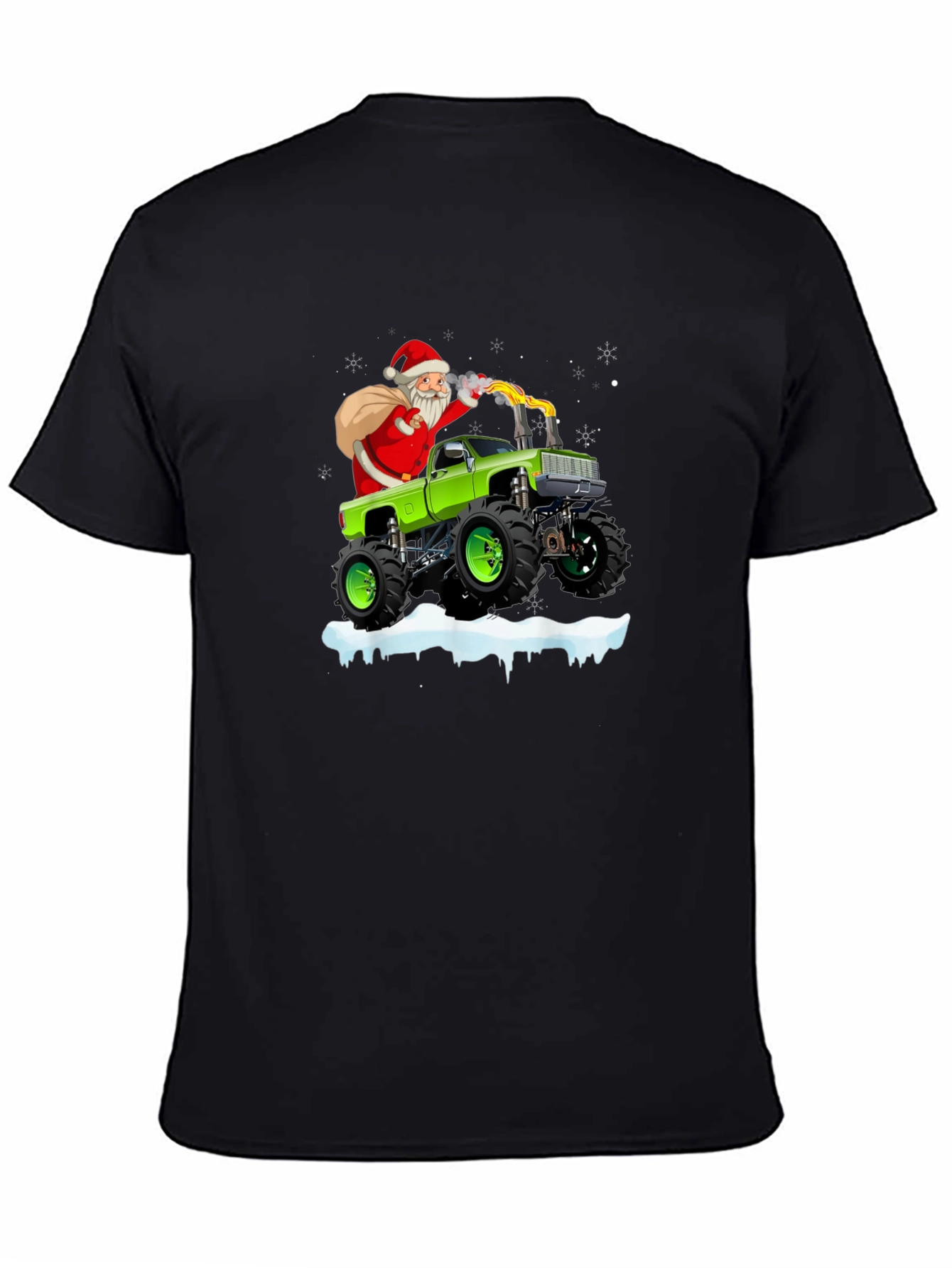 Santa Monster Truck Christmas Graphic Tee