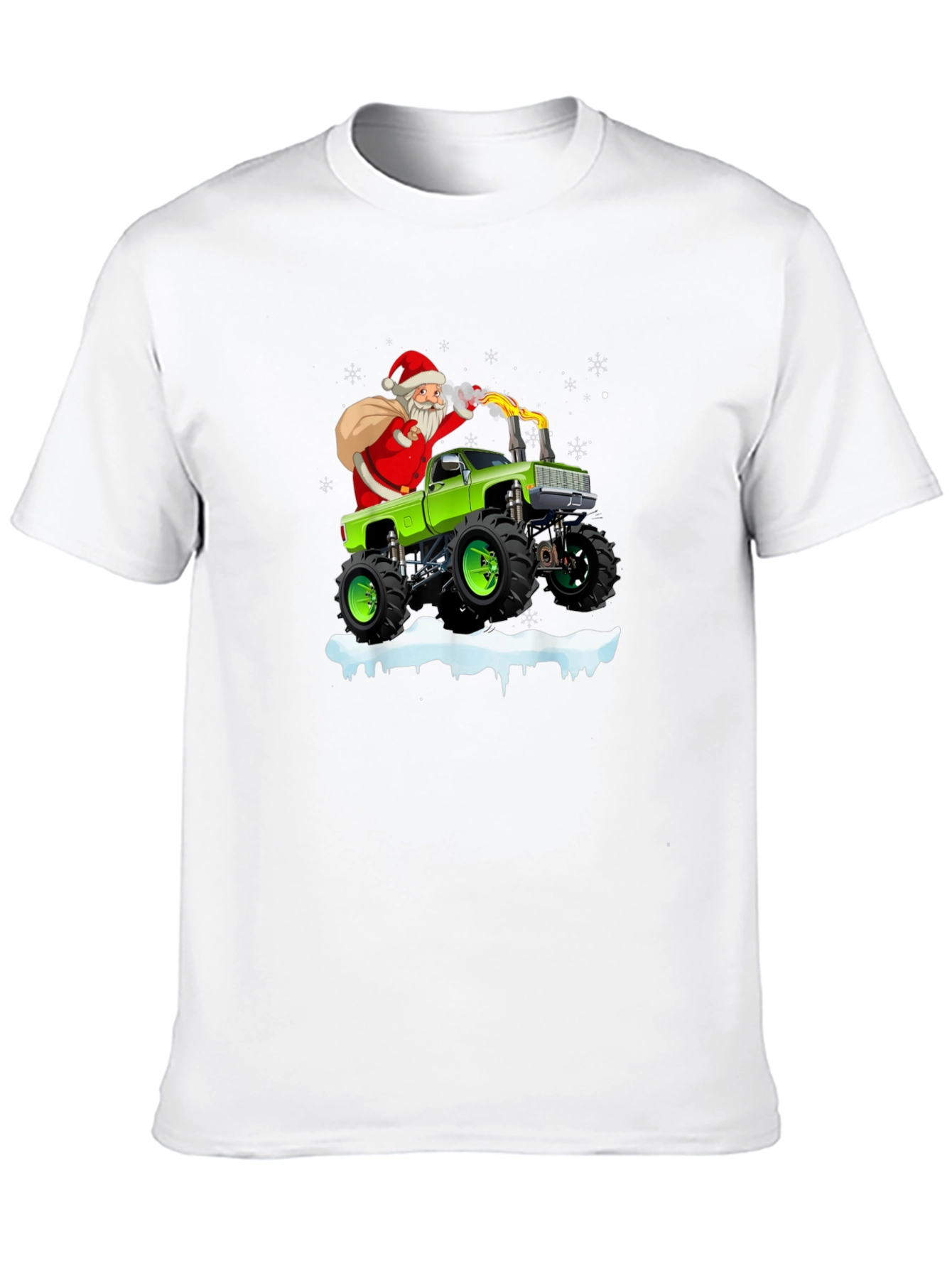 Santa Monster Truck Christmas Graphic Tee