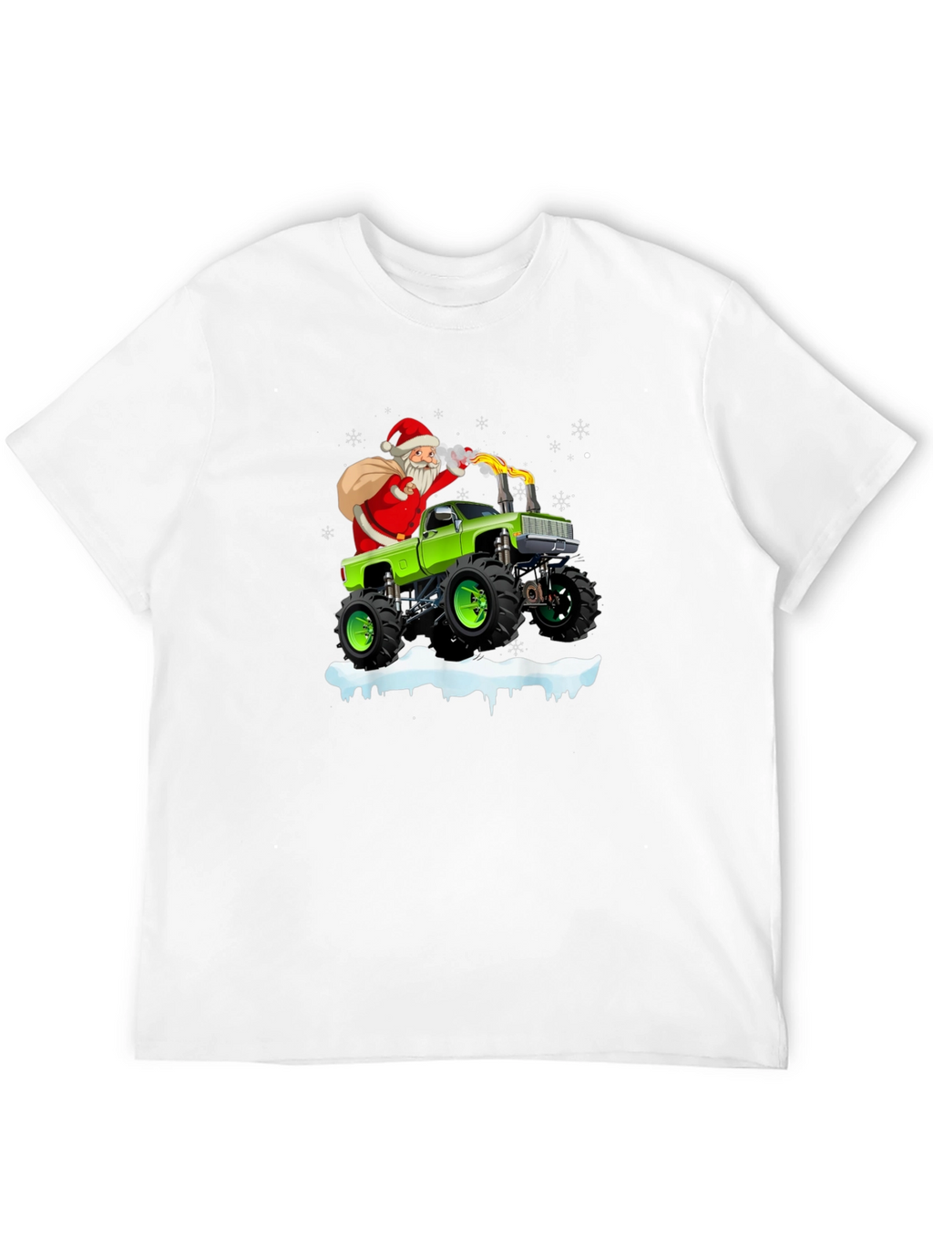 Santa Monster Truck Christmas Graphic Tee