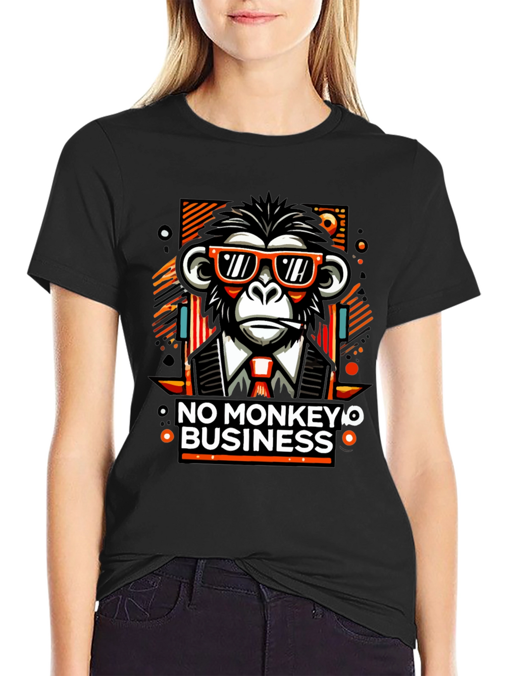 No Monkey Business Graphic T-Shirt