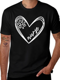 Nurse Heart Print T-Shirt