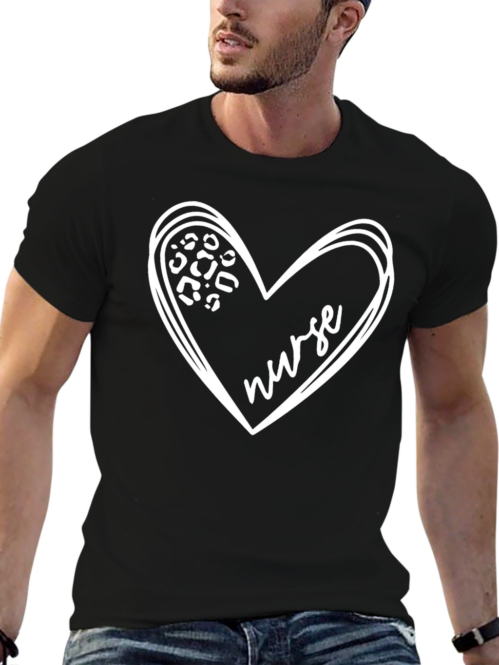 Nurse Heart Print T-Shirt
