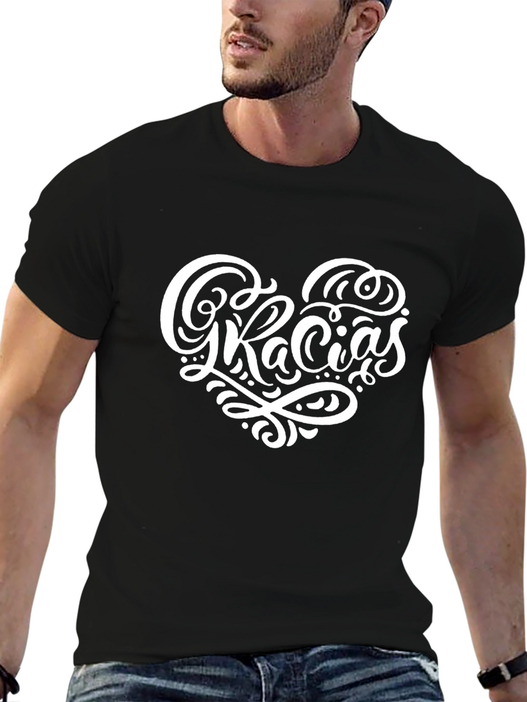 Gracias Heart Graphic T-Shirt