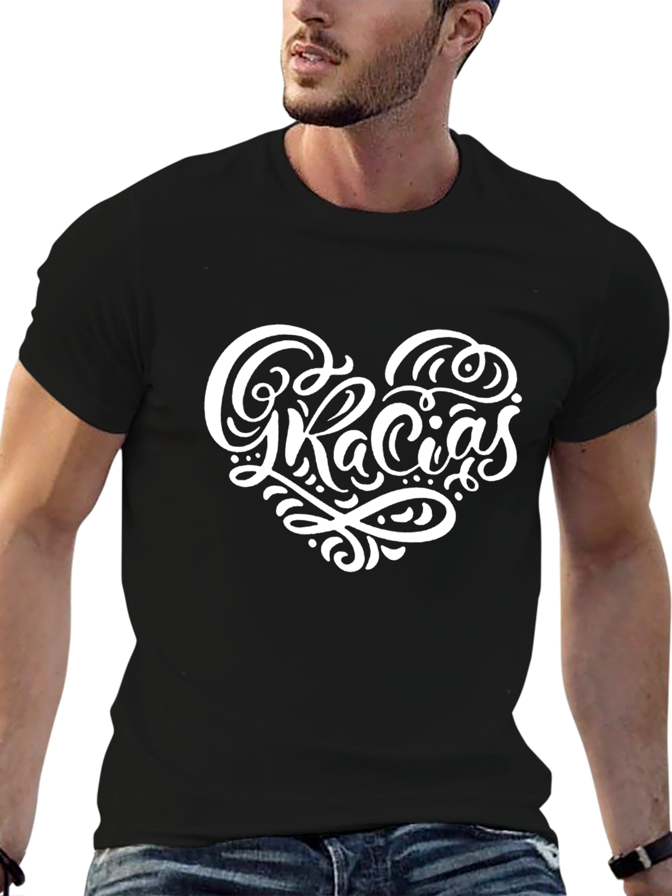 Gracias Heart Graphic T-Shirt