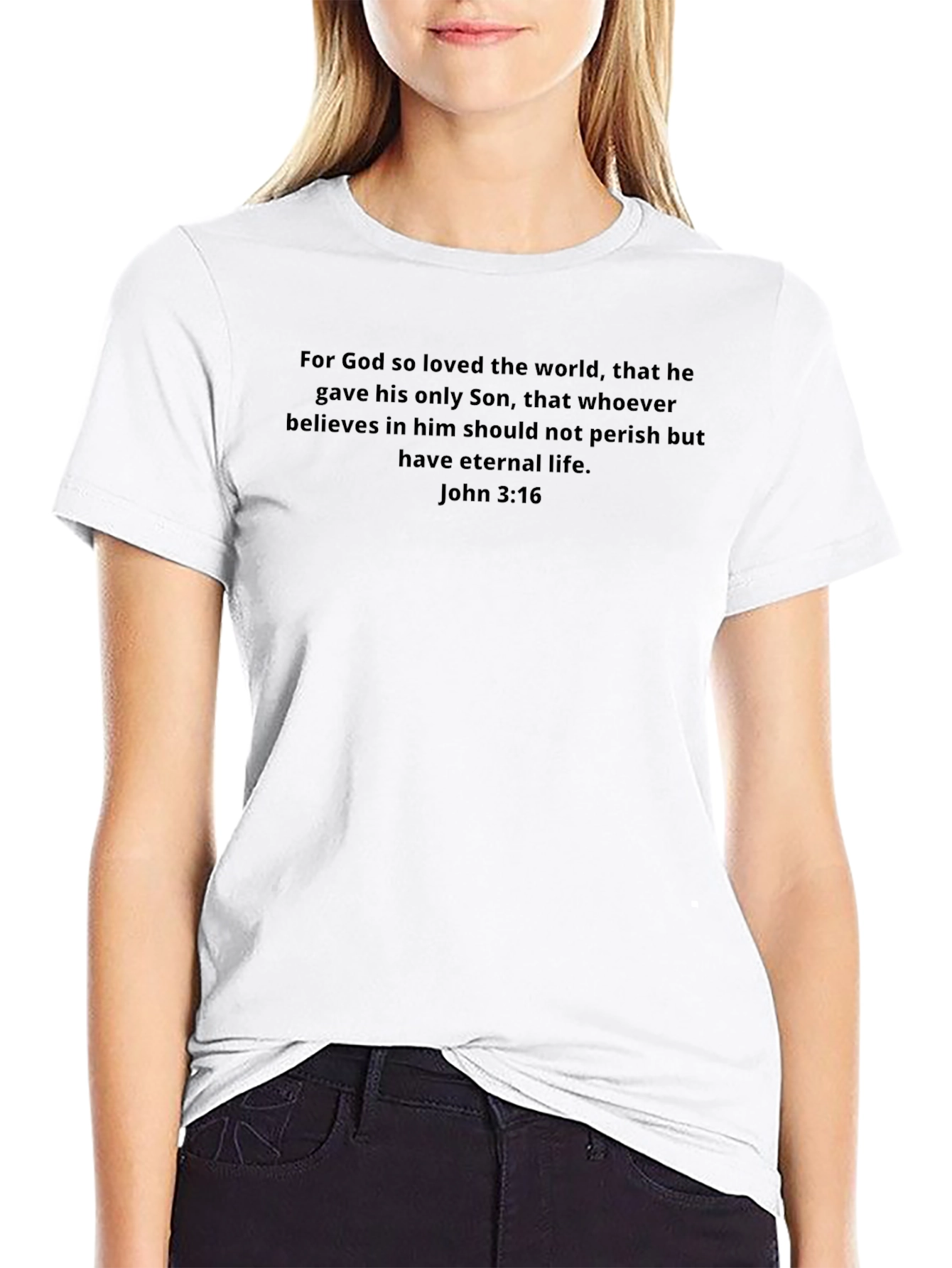 John 3:16 Christian T-Shirt - Black