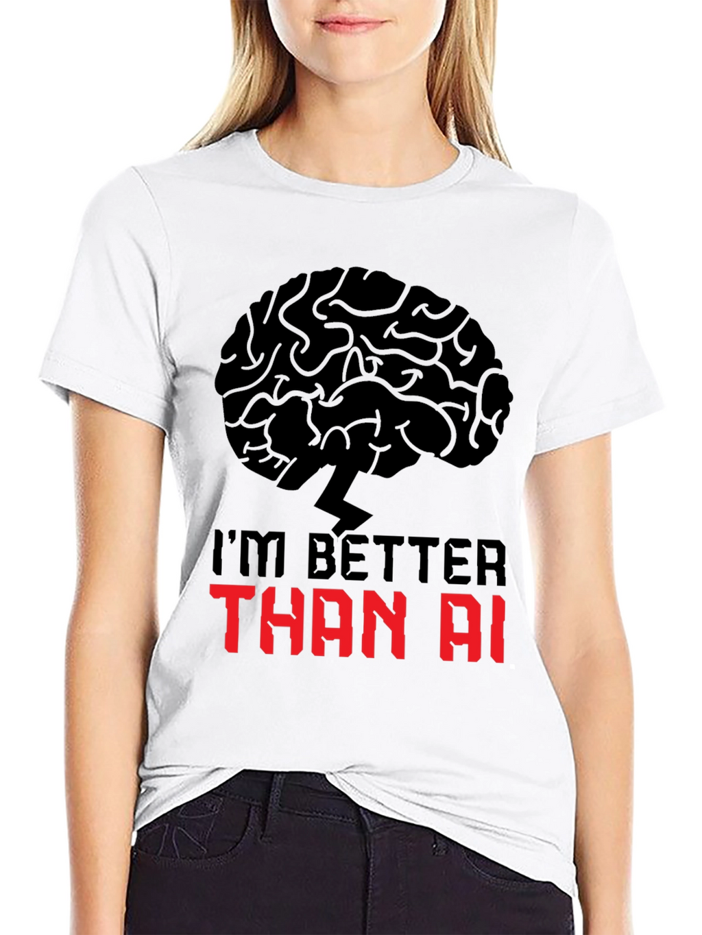 Im Better Than AI T-Shirt - Brain Power Design