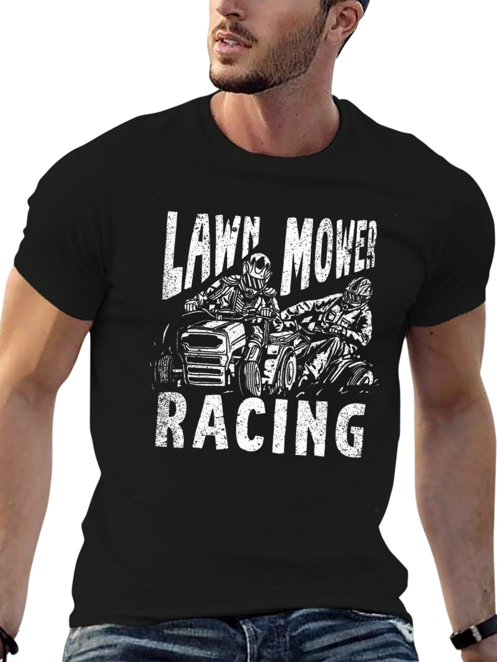 Lawn Mower Racing Graphic T-Shirt