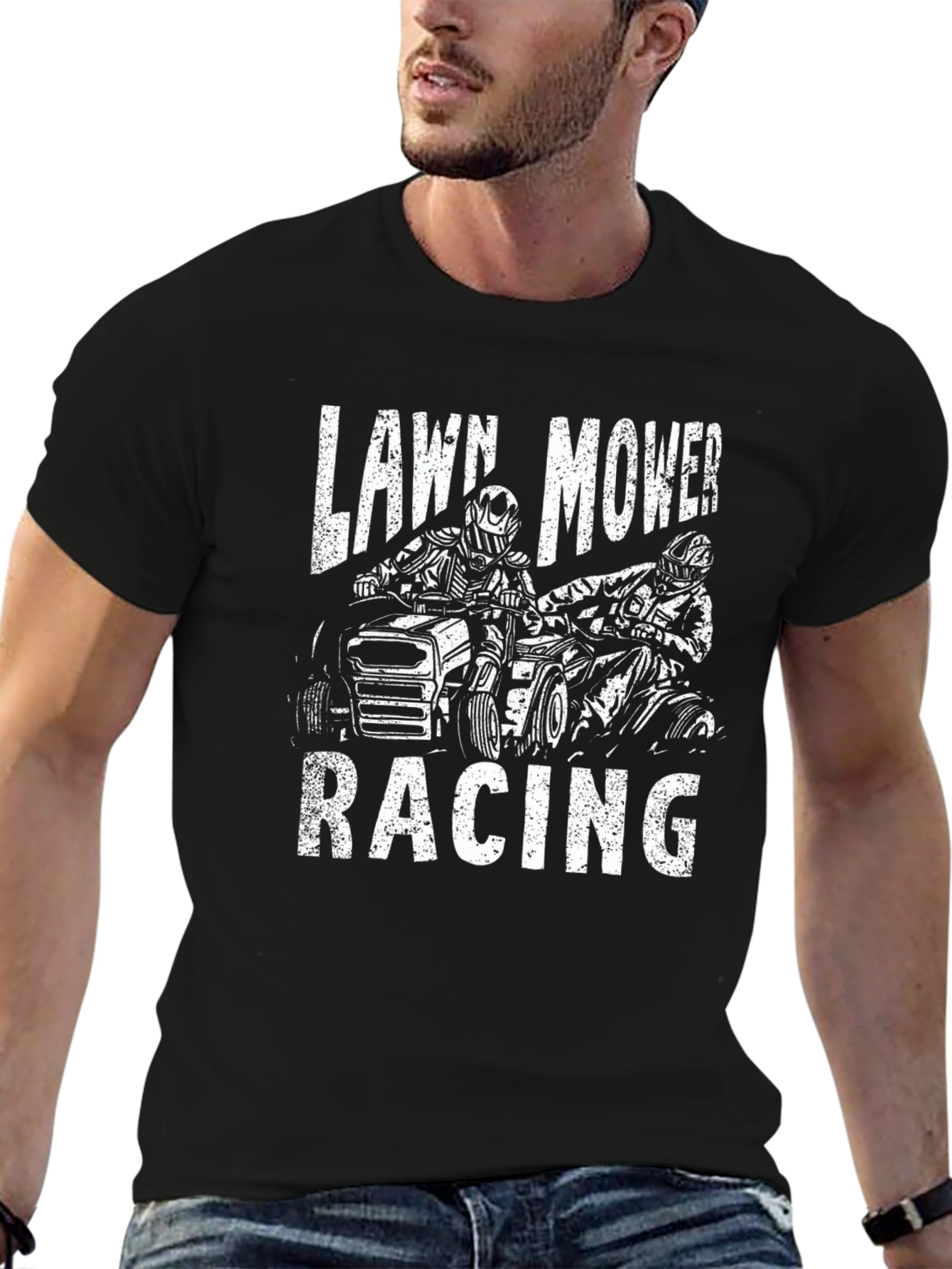 Lawn Mower Racing Graphic T-Shirt