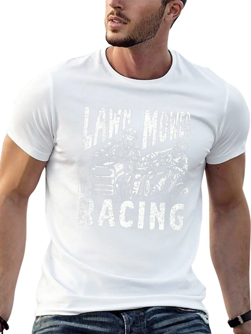 Lawn Mower Racing Graphic T-Shirt