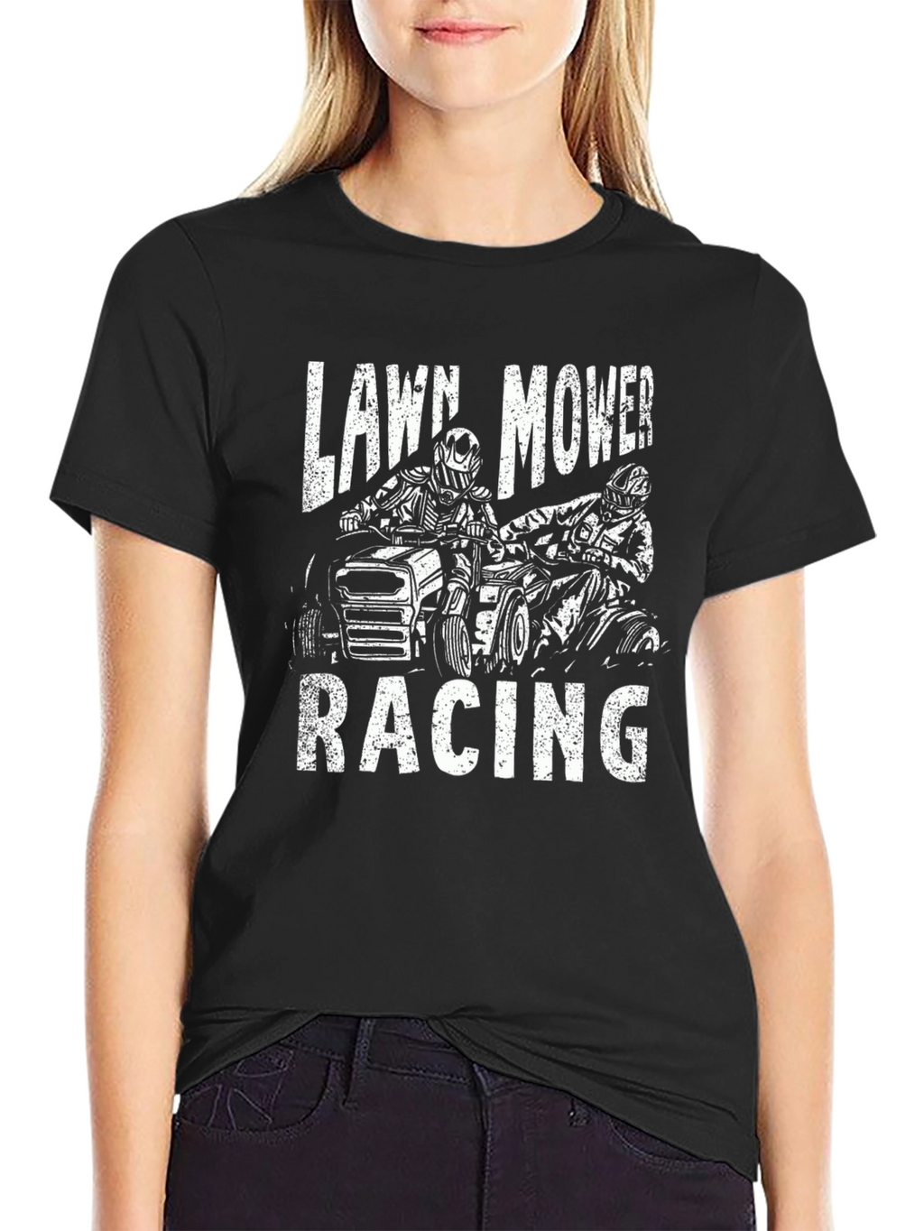 Lawn Mower Racing Graphic T-Shirt