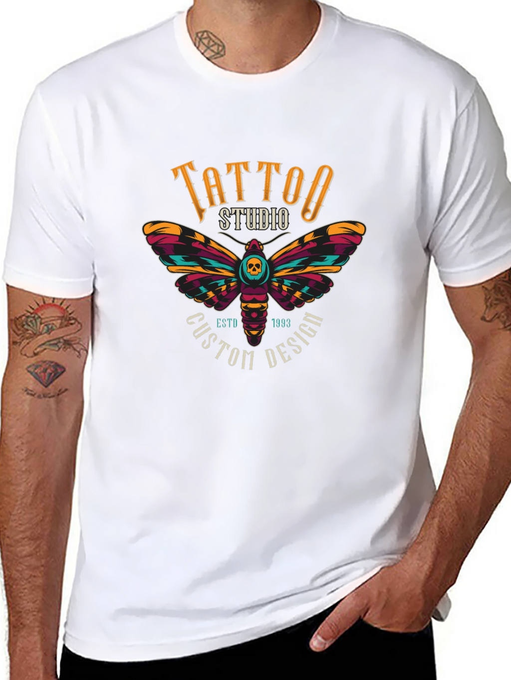 Tattoo Studio Moth Graphic T-Shirt