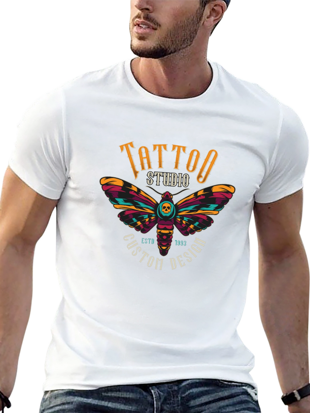 Tattoo Studio Moth Graphic T-Shirt