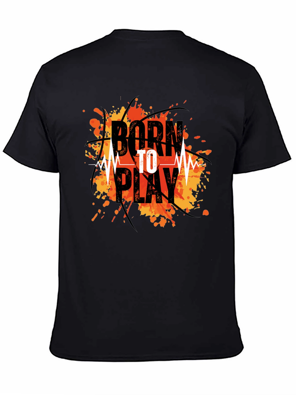 Born To Play Graphic Tee - Black Cotton