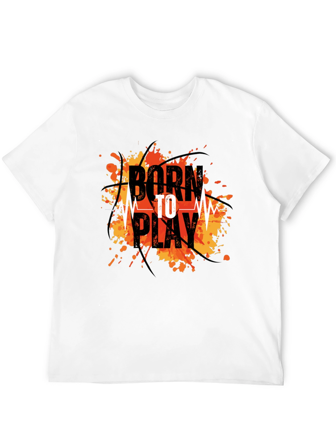Born To Play Graphic Tee - Black Cotton
