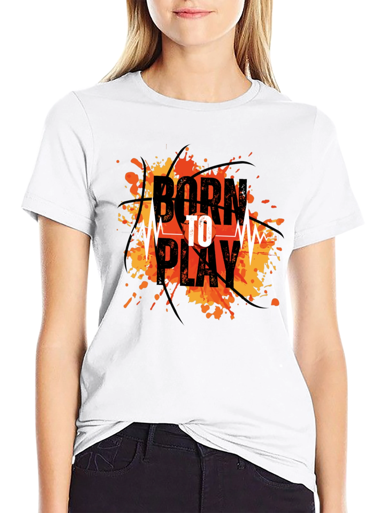 Born To Play Graphic Tee - Black Cotton