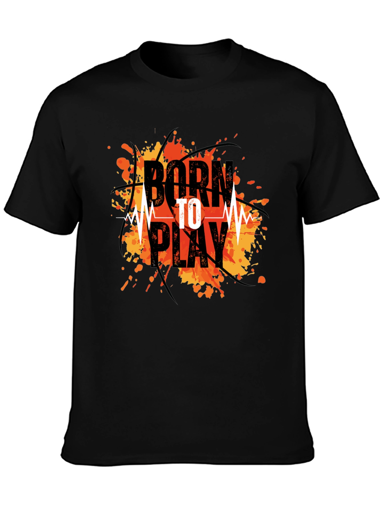 Born To Play Graphic Tee - Black Cotton
