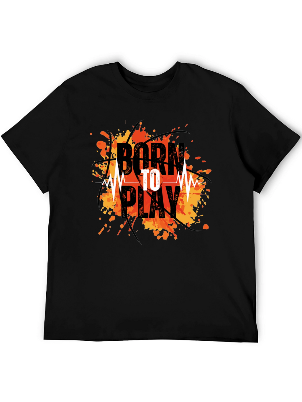 Born To Play Graphic Tee - Black Cotton
